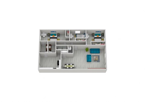 a bedroom floor plan of a 2100 sq ft apartment